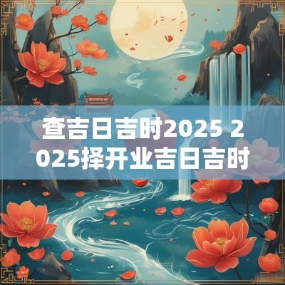 查吉日吉时2025 2025择开业吉日吉时