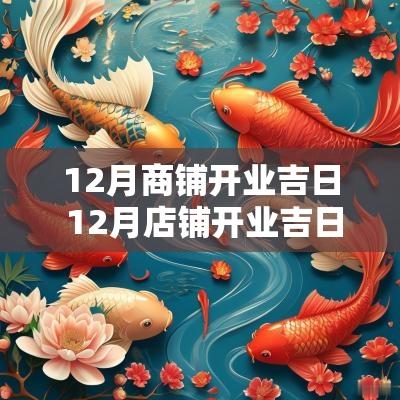 12月商铺开业吉日 12月店铺开业吉日是哪几天