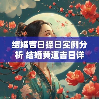 结婚吉日择日实例分析 结婚黄道吉日详细讲解