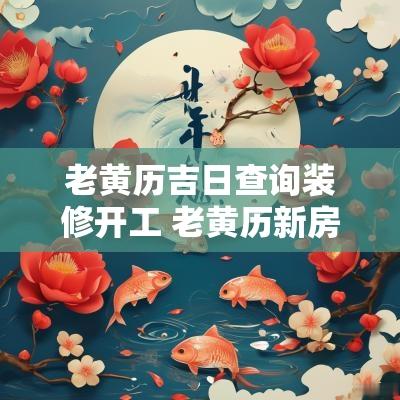 老黄历吉日查询装修开工 老黄历新房开工吉日