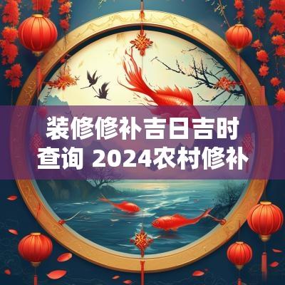 装修修补吉日吉时查询 2025农村修补房屋吉日