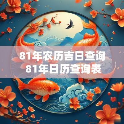 81年农历吉日查询 81年日历查询表