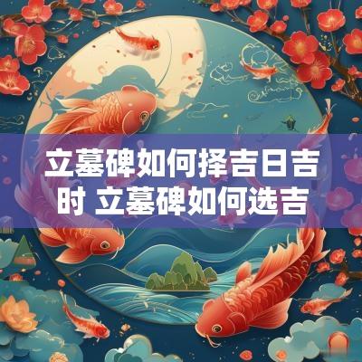 立墓碑如何择吉日吉时 立墓碑如何选吉日吉时