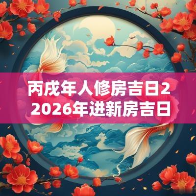 丙戌年人修房吉日2 2026年进新房吉日一览表