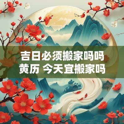 吉日必须搬家吗吗黄历 今天宜搬家吗黄历