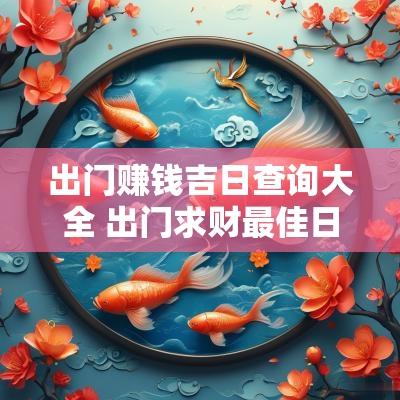 出门赚钱吉日查询大全 出门求财最佳日期