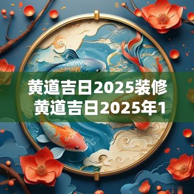 黄道吉日2025装修 黄道吉日2025年1月装修吉日
