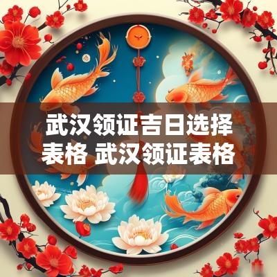 武汉领证吉日选择表格 武汉领证表格