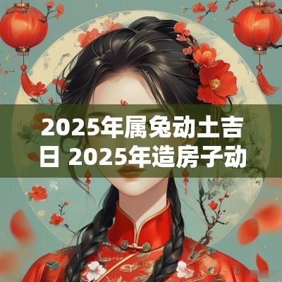 2025年属兔动土吉日 2025年造房子动土吉日