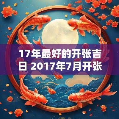17年最好的开张吉日 2017年7月开张吉日一览表