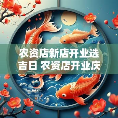 农资店新店开业选吉日 农资店开业庆典流程