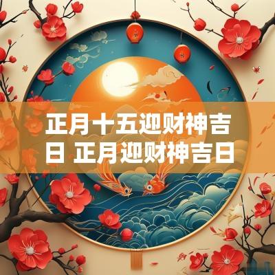 正月十五迎财神吉日 正月迎财神吉日