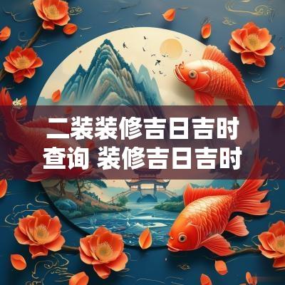 二装装修吉日吉时查询 装修吉日吉时一览表2025
