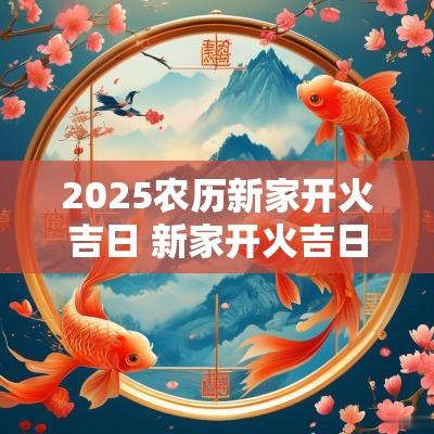 2025农历新家开火吉日 新家开火吉日2025农历