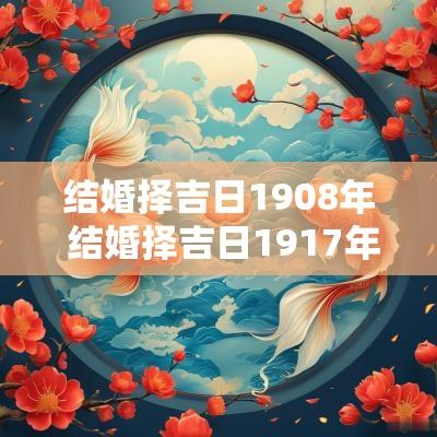 结婚择吉日1908年 结婚择吉日1917年