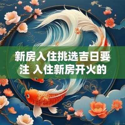 新房入住挑选吉日要注 入住新房开火的吉日
