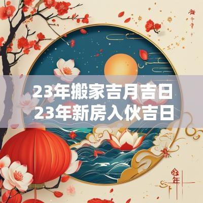 23年搬家吉月吉日 23年新房入伙吉日