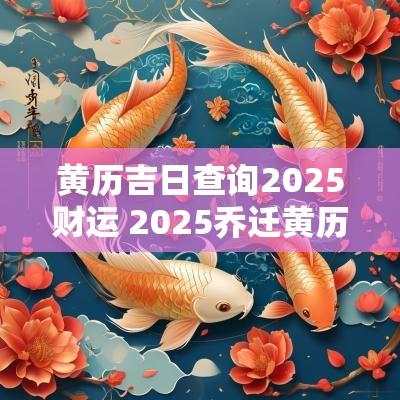 黄历吉日查询2025财运 2025乔迁黄历吉日查询