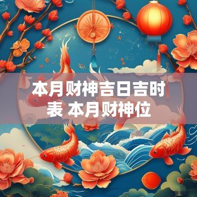 本月财神吉日吉时表 本月财神位