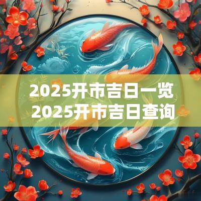 2025开市吉日一览 2025开市吉日查询