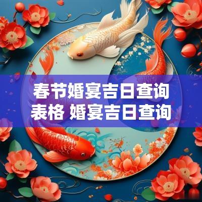 春节婚宴吉日查询表格 婚宴吉日查询2025年