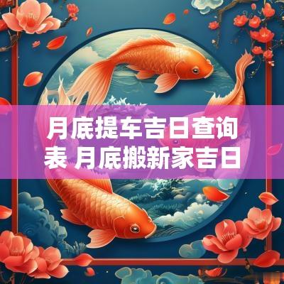 月底提车吉日查询表 月底搬新家吉日查询