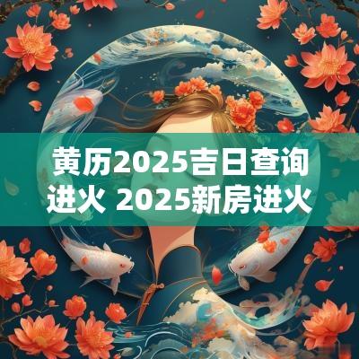 黄历2025吉日查询进火 2025新房进火吉日