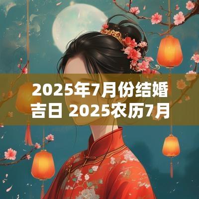 2025年7月份结婚吉日 2025农历7月份结婚吉日