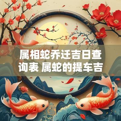 属相蛇乔迁吉日查询表 属蛇的提车吉日一览表