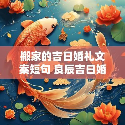 搬家的吉日婚礼文案短句 良辰吉日婚礼文案简短