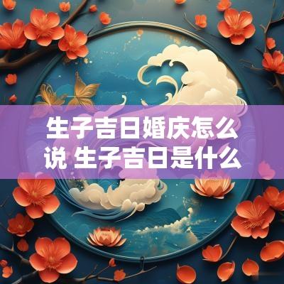 生子吉日婚庆怎么说 生子吉日是什么意思