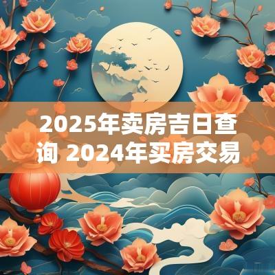 2025年卖房吉日查询 2025年买房交易吉日