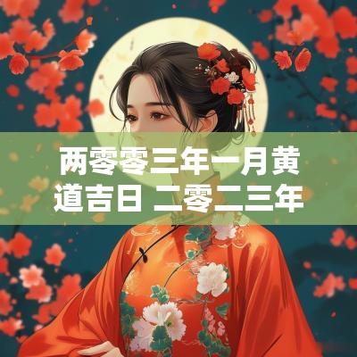 两零零三年一月黄道吉日 二零二三年的黄道吉日