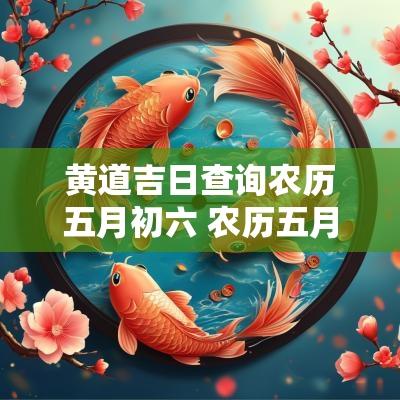 黄道吉日查询农历五月初六 农历五月十六是黄道吉日