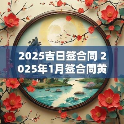 2025吉日签合同 2025年1月签合同黄道吉日