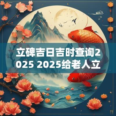 立碑吉日吉时查询2025 2025给老人立碑最佳日子