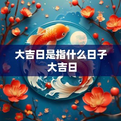 大吉日是指什么日子 大吉日