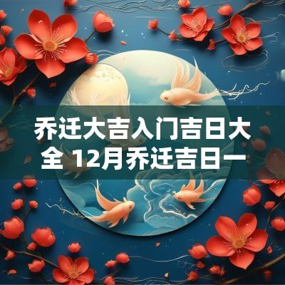 乔迁大吉入门吉日大全 12月乔迁吉日一览表