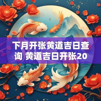 下月开张黄道吉日查询 黄道吉日开张2025