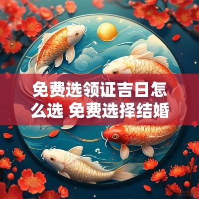 免费选领证吉日怎么选 免费选择结婚吉日最准确的方法
