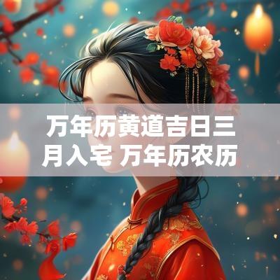 万年历黄道吉日三月入宅 万年历农历三月吉日