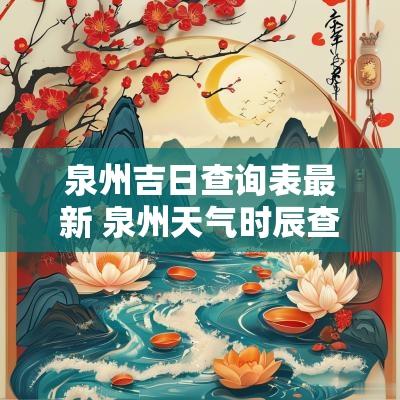 泉州吉日查询表最新 泉州天气时辰查询表