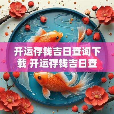 开运存钱吉日查询下载 开运存钱吉日查询表