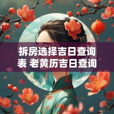 拆房选择吉日查询表 老黄历吉日查询拆房