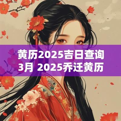 黄历2025吉日查询3月 2025乔迁黄历吉日查询