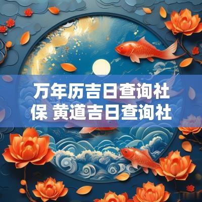 万年历吉日查询社保 黄道吉日查询社保缴费