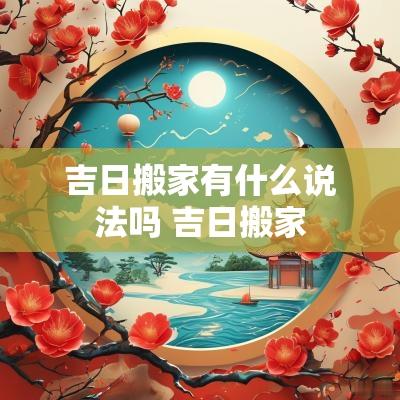 吉日搬家有什么说法吗 吉日搬家