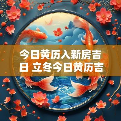 今日黄历入新房吉日 立冬今日黄历吉日查询