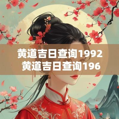 黄道吉日查询1992 黄道吉日查询1961年