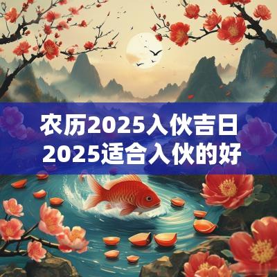 农历2025入伙吉日 2025适合入伙的好日子